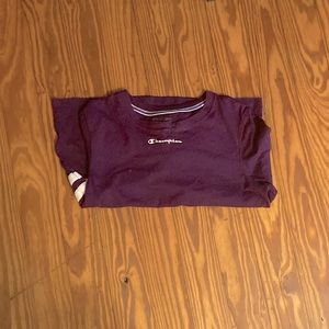 Champion Cropped Purple Striped Shirt